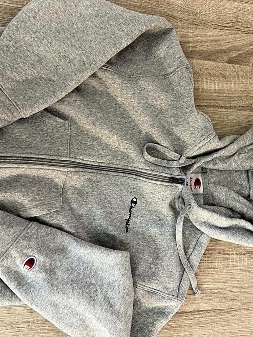 Champion Gray Zip-Up Hoodie Size XS